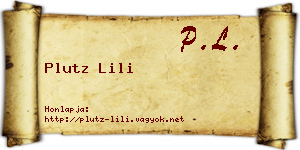 Plutz Lili névjegykártya